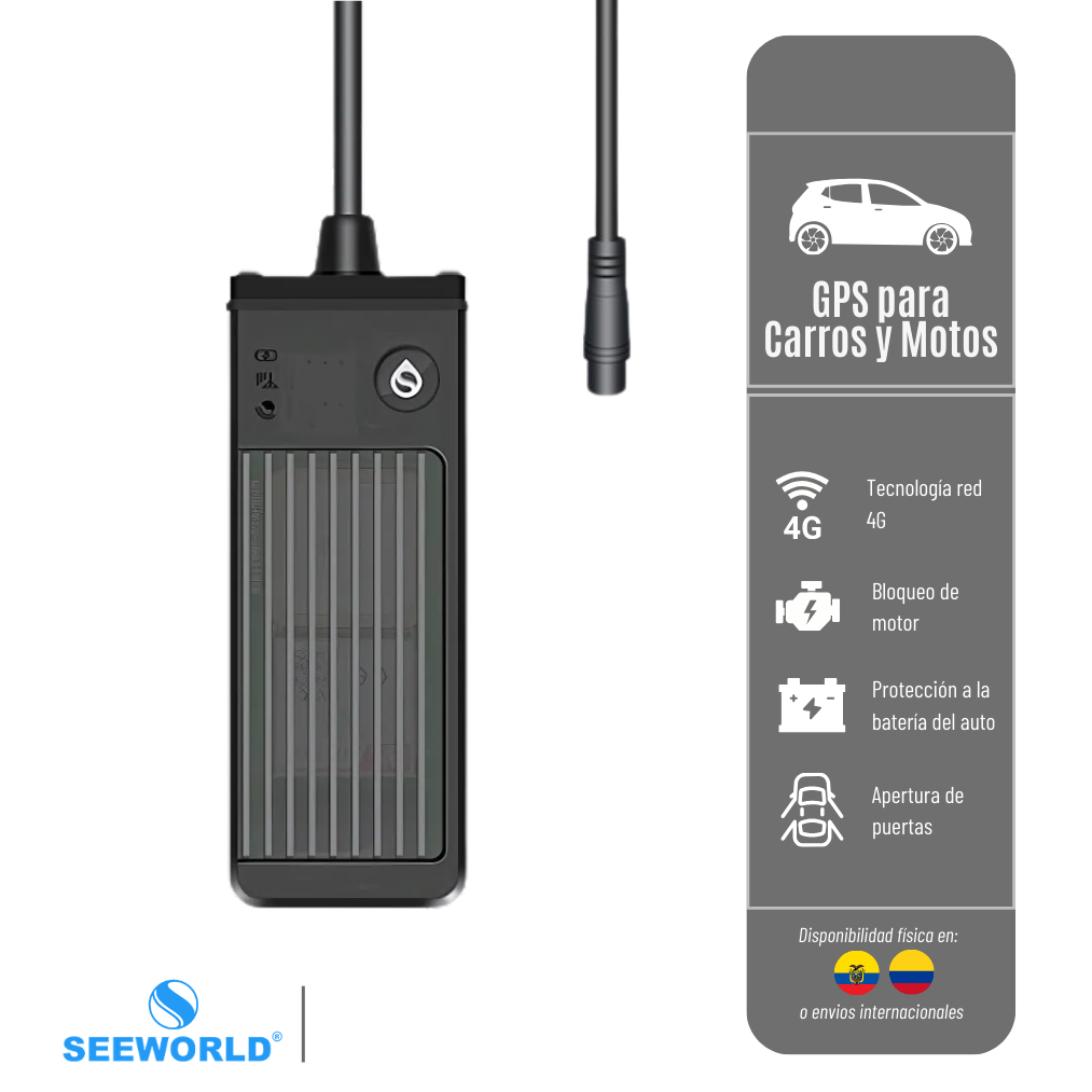 G11L SEEWORLD LOCALIZADOR PARA CARRO, RED 4G CON BLOQUEO Y DESBLOQUEO REMOTO DE PUERTAS Y ANTIJAMMER