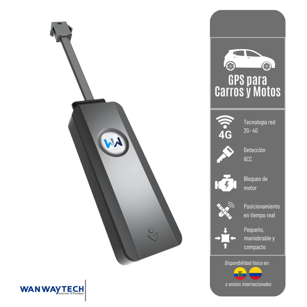 GS900 WANWAY PARA VEHICULO - RED 2G Y 4G CON BATERIA DE RESPALDO DE 300 MAH