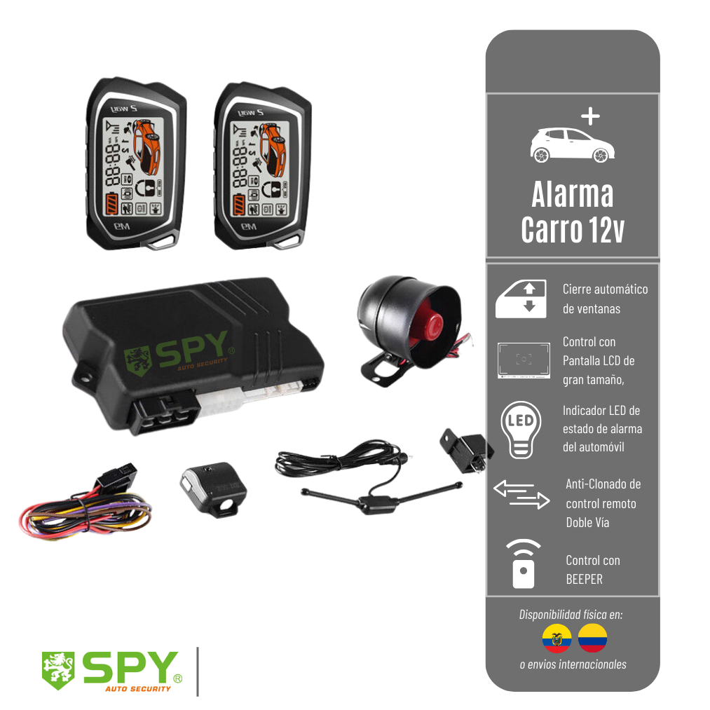Sistema de Alarma LC090-836 SPY Para Vehículo de 2 Vías con Control Remoto LT836 