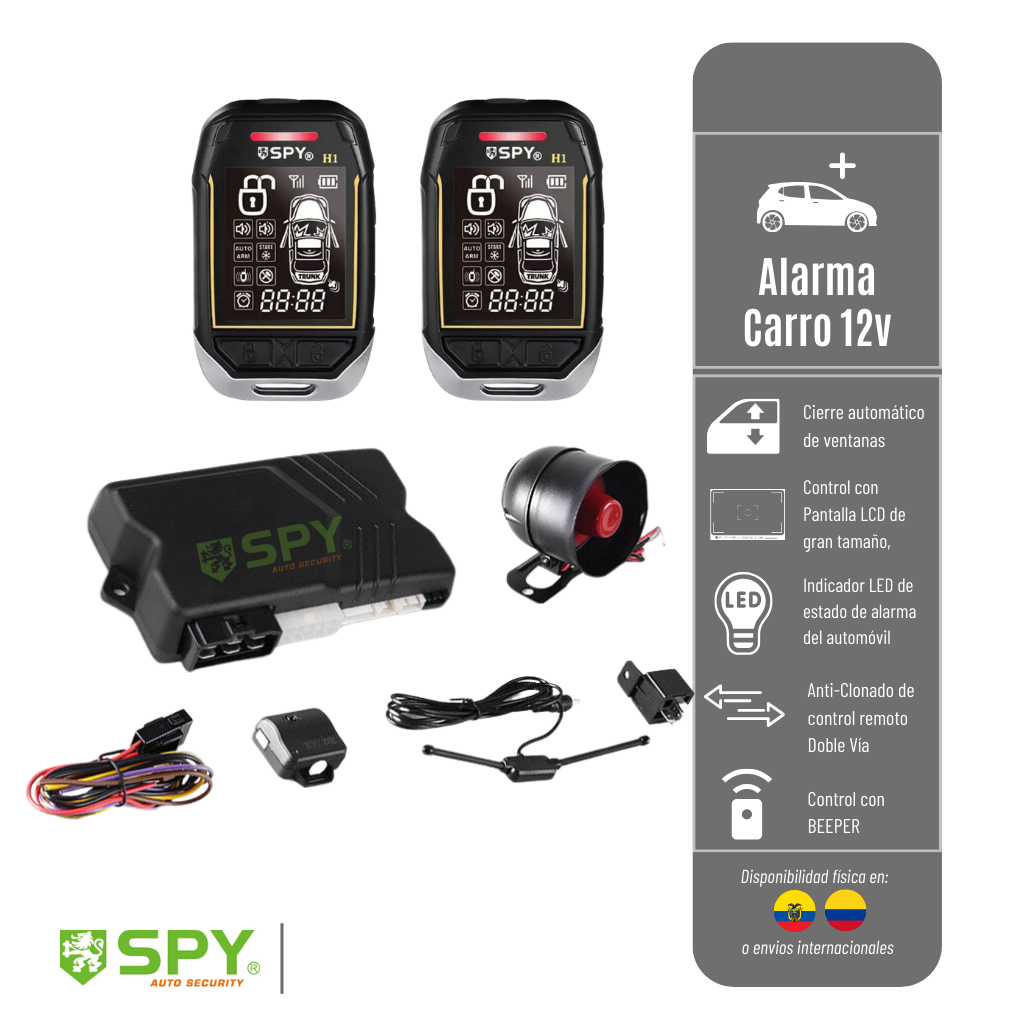 Sistema de Alarma LC090-861 SPY Para  Vehículo de 2 Vías con Control Remoto LT861 