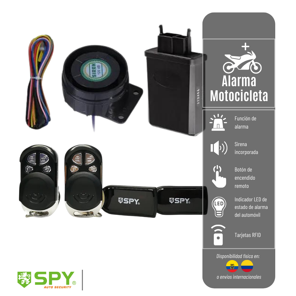 Sistema de Alarma LM209T9 SPY Para Motocicleta con 2 Tarjetas RFID