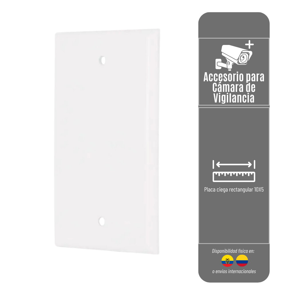 PLACA CIEGA RECTANGULAR BLANCA TAPA-REGT