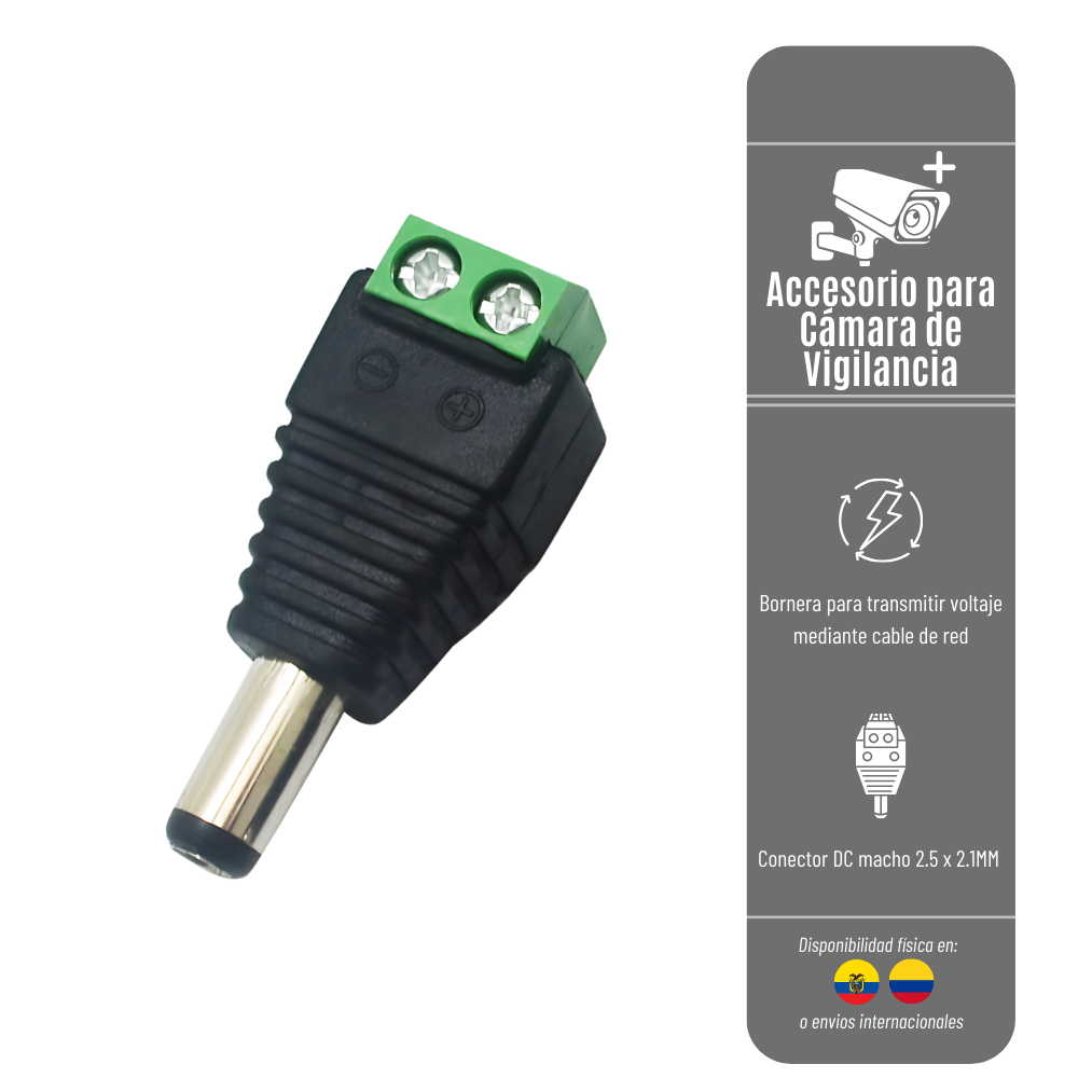 ADAPTADOR PLUG DC 2,5 MACHO PLUG-2.5-MACH