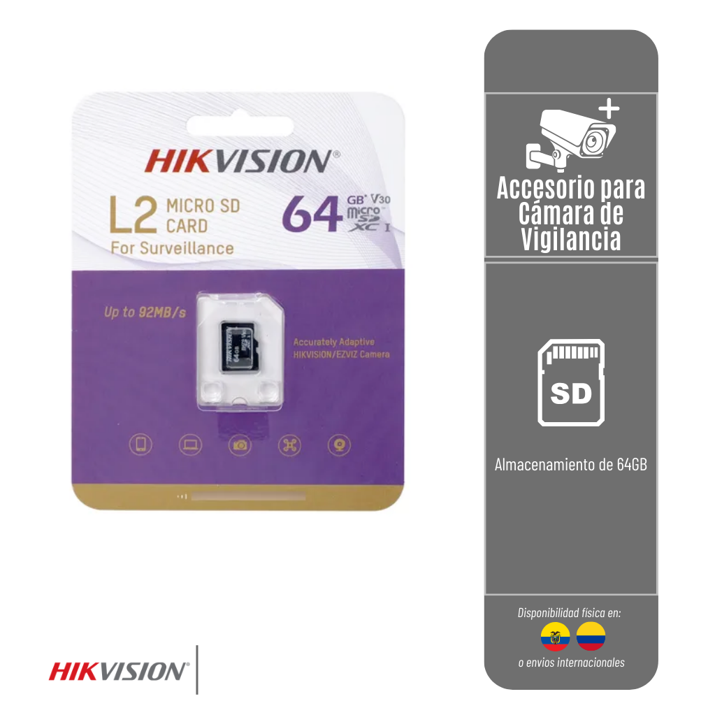 MEMORIA MICRO-SD-64GB ESPECIAL CCTV 500 CICLOS