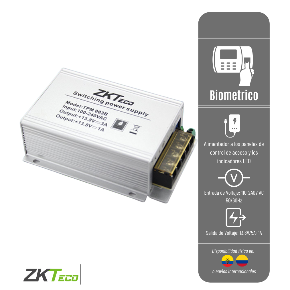 FUENTE PARA CONTROL DE ACCESO 5AMP+1AM FUENTE-12V-5AMP