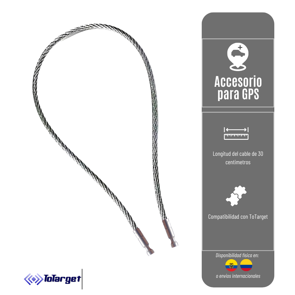 CABLE DE 30CM PARA CANDADO GPS E-LOCK TT808 13A GUAYA-30CM-13A