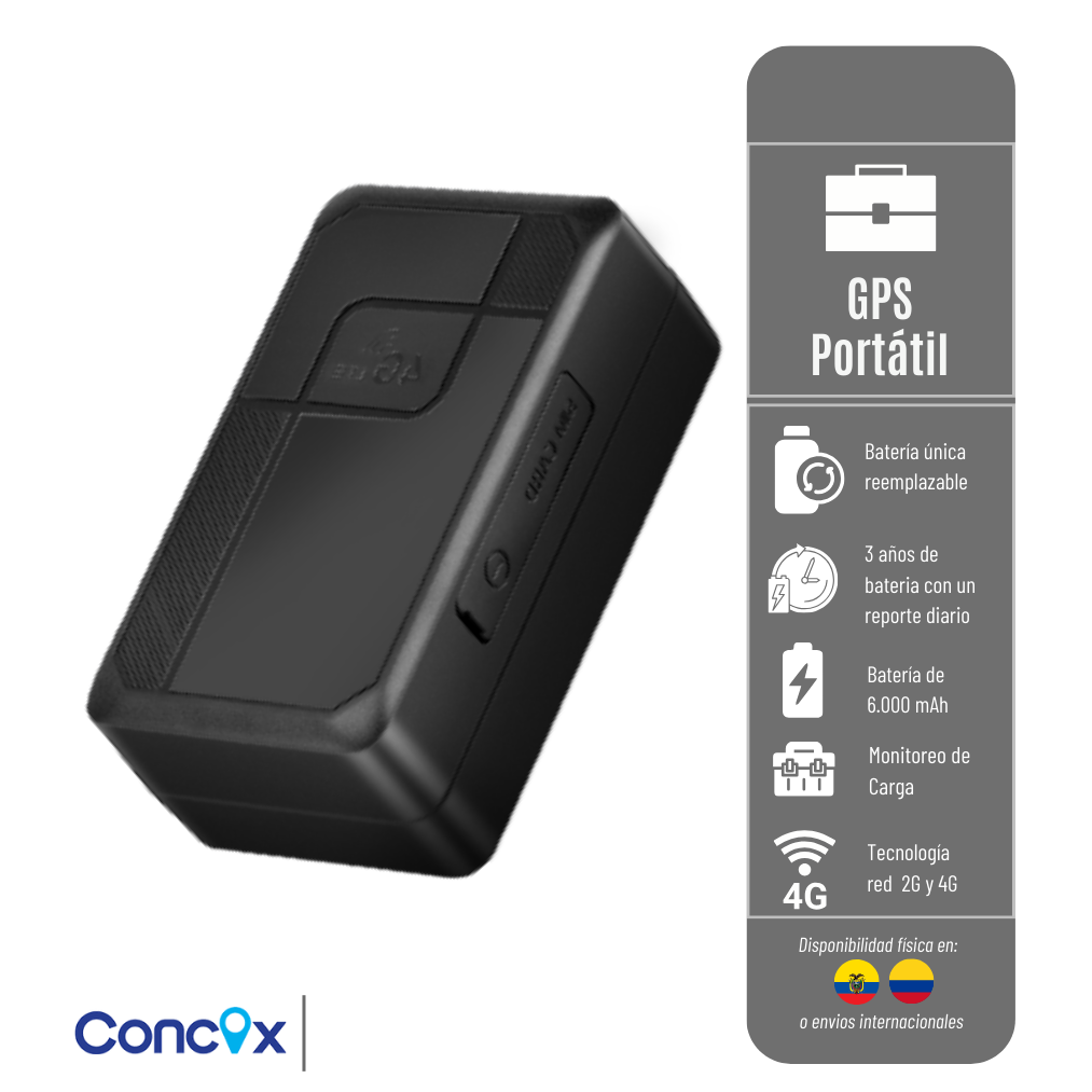 LL702 CONCOX PORTÁTIL RED 2GY 4G, bateria industrial NO recargable