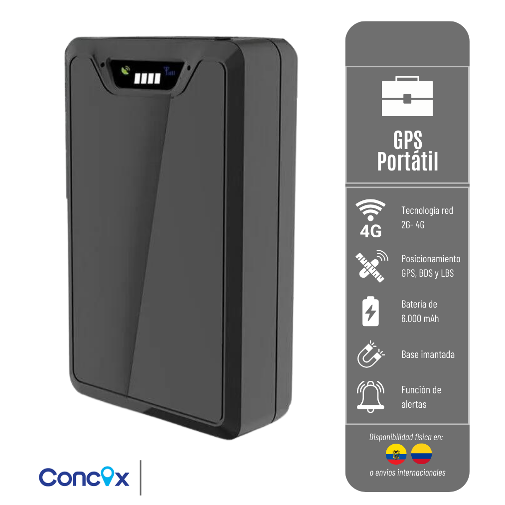 GPS  LL302 CONCOX PORTÁTIL, RED 2G Y 4G  Batería de 6.000 Ma