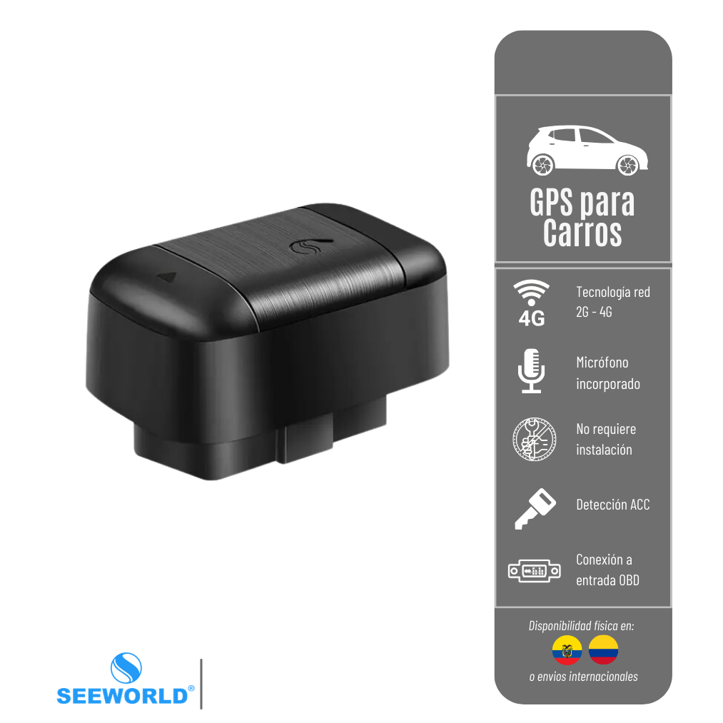 GPS OBD R56L SEEWORL LOCALIZADOR PARA VEHICULOS, RED 4G  