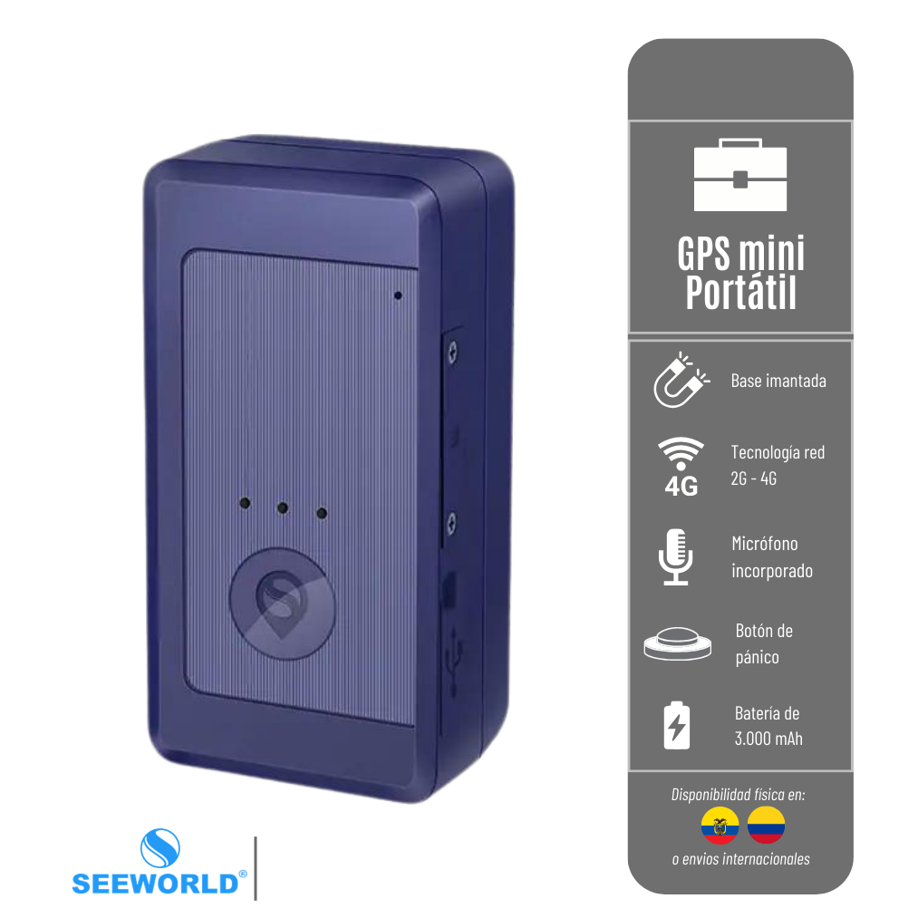 GPS S21L SEEWORLD PORTÁTIL RED 4G, CON BATERÍA DE 3,000MAH