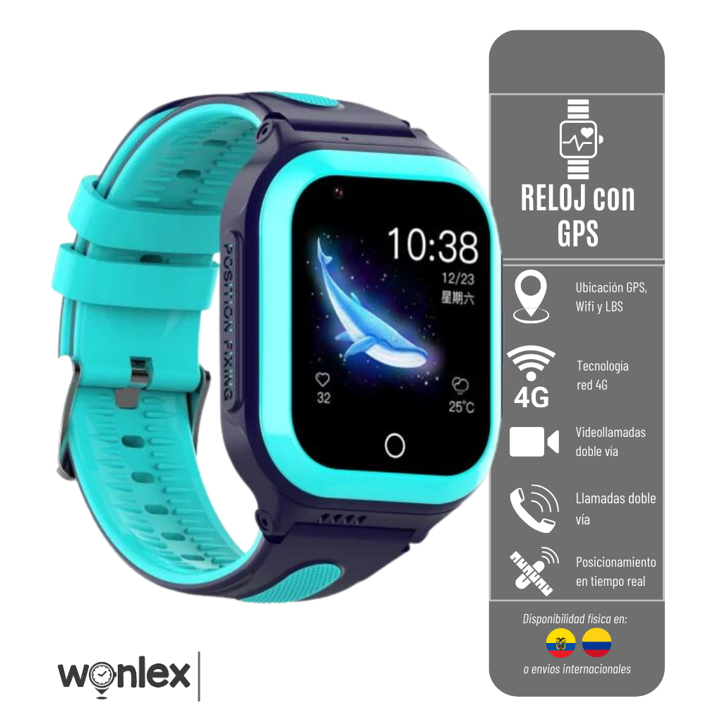 RELOJ KT24S WONLEX DISPOSITIVO CON GPS RED 4G 