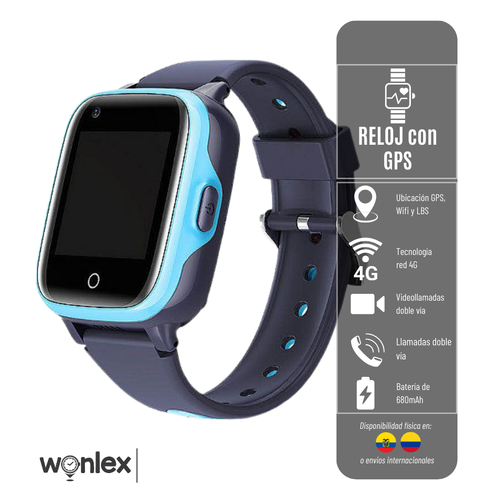 RELOJ KT15 WONLEX DISPOSITIVO CON GPS RED 4G 