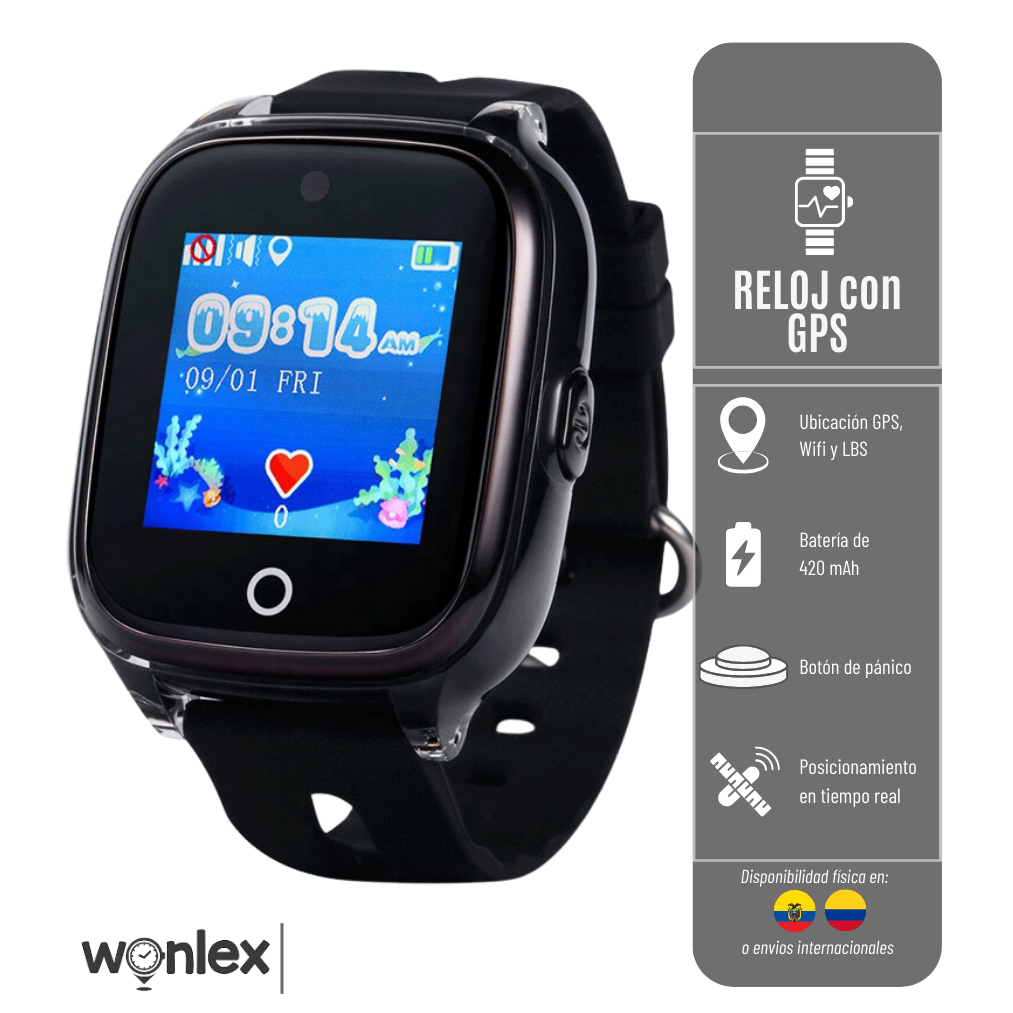 RELOJ CON GPS GPS KT01 WONLEX PARA NINO RED 2G
