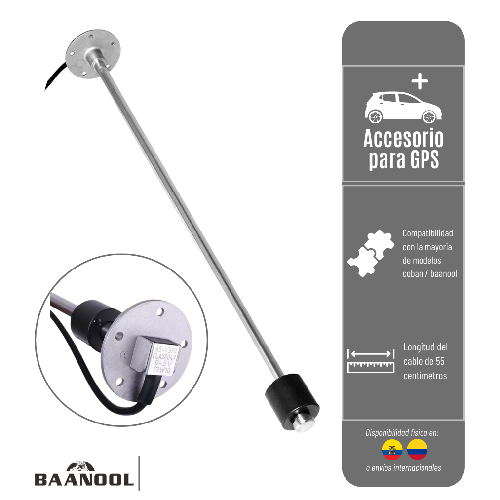 SENSOR DE COMBUSTIBLE EXTERNO COBAN DE 55CM BOYA-COMB-55CM