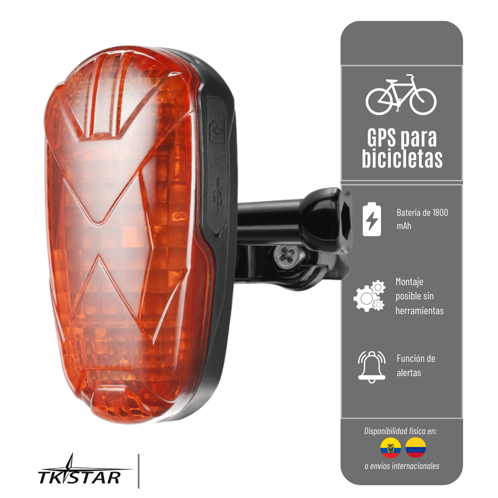 GPS TK906 TKSTAR RASTREADOR INALAMBRICO PARA BICICLETAS  RED 2G, BATERIA DE 1800 MAH