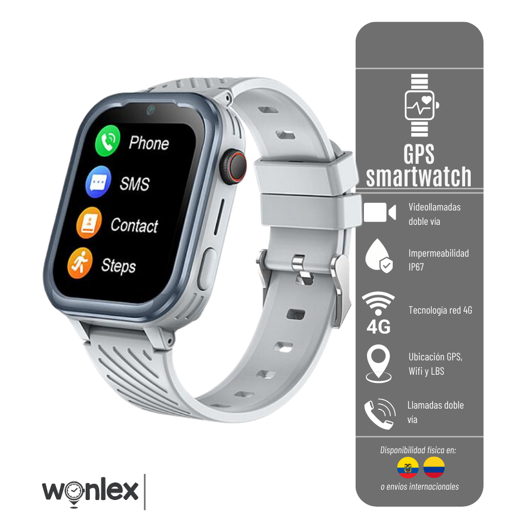 RELOJ CON GPS KT15 PRO WONLEX CON GPS PARA NIÑOS - RED 4G
