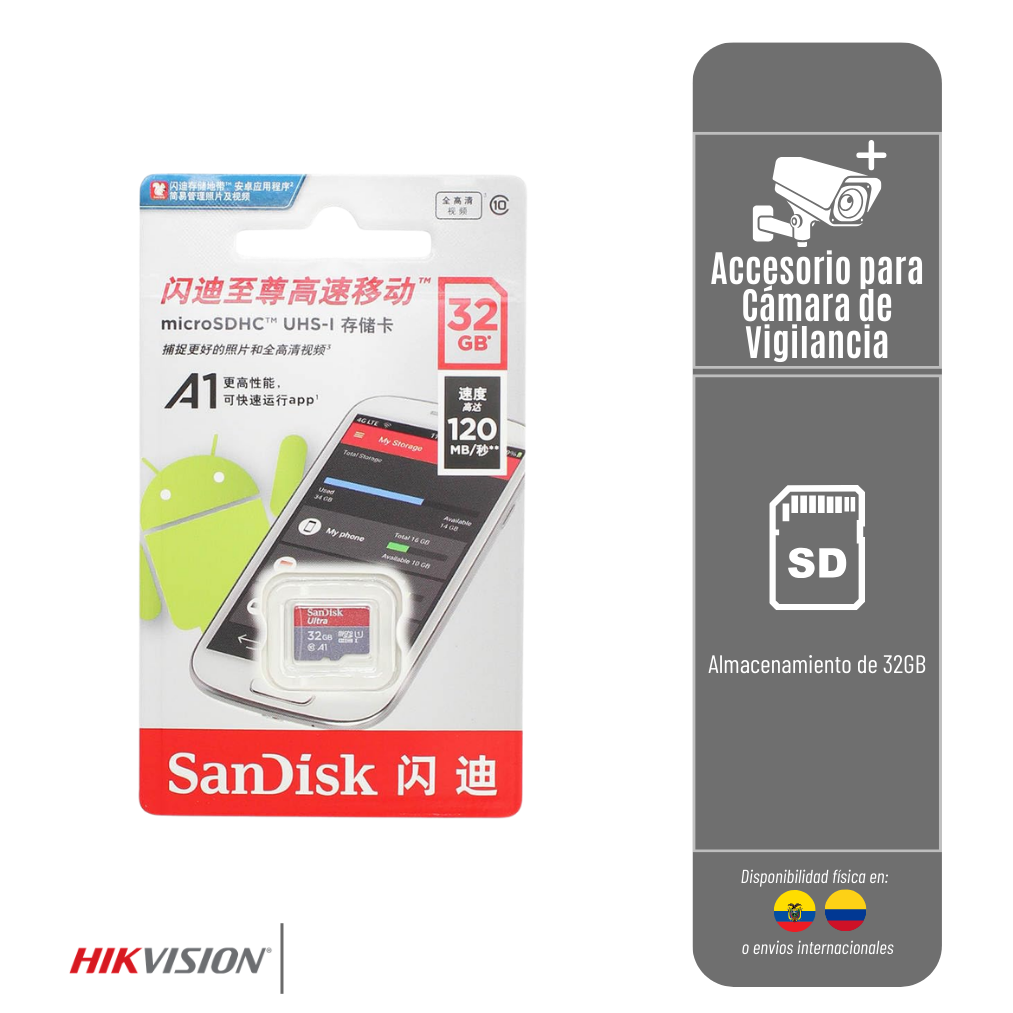 MEMORIA MICRO SD SANDISK A1 DE 32GB