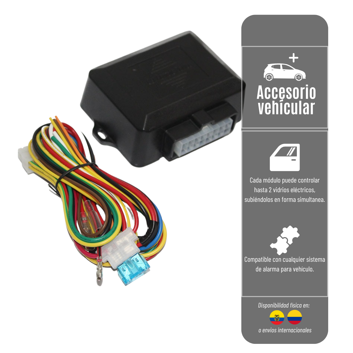 MÓDULO ELEVA VIDRIO AUTOMÁTICO INWELLS PARA VEHÍCULO ELEVA-VIDRI-Q-SCQ2