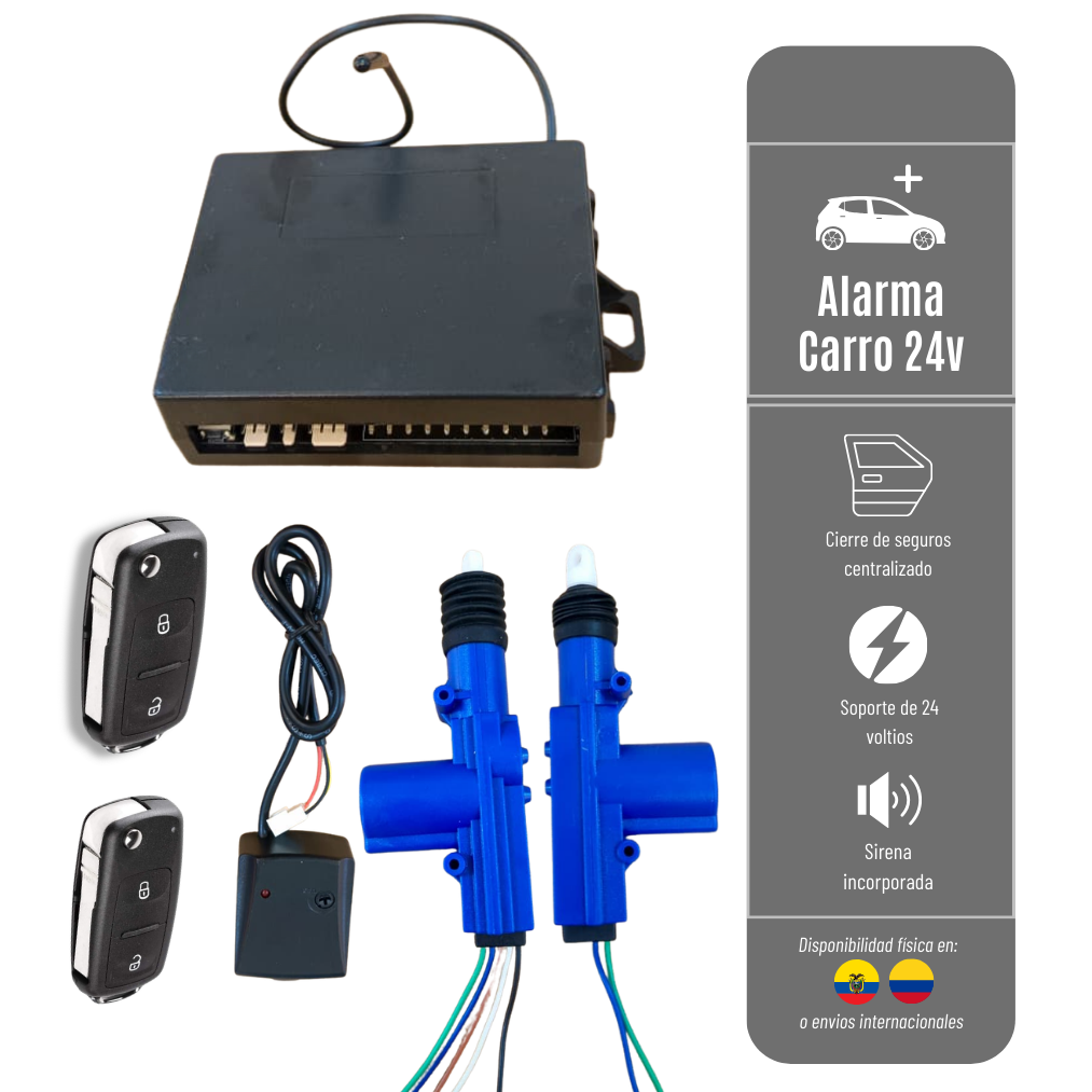 SISTEMA DE ALARMA PARA VEHÍCULOS CON CIERRE CENTRALIZADO DE 24V ARLM Q-ZKSTH-24V