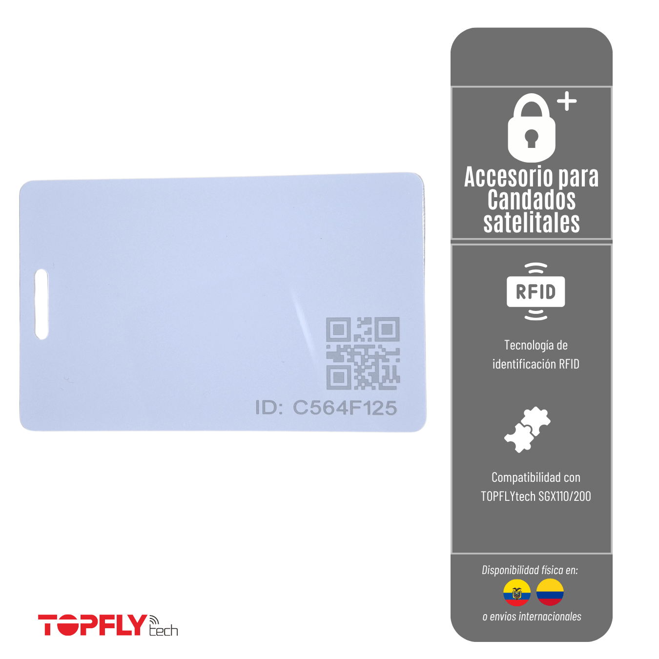 TARJETA RFID TOPFLYTECH SMART KEY PARA CANDADO SOLARGUARD X200/X110