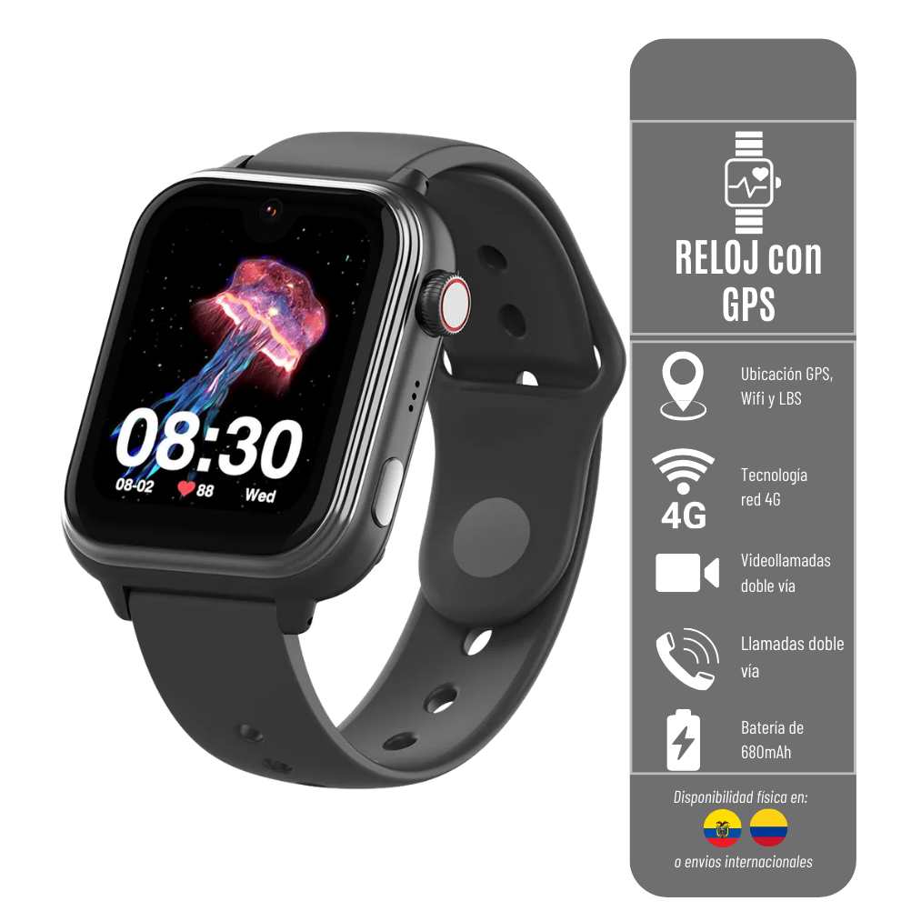 RELOJ CON GPS INTELIGENTE KT37 WONLEX - DISPOSITIVO CON CAMARA DE VIDEO - RED 4G
