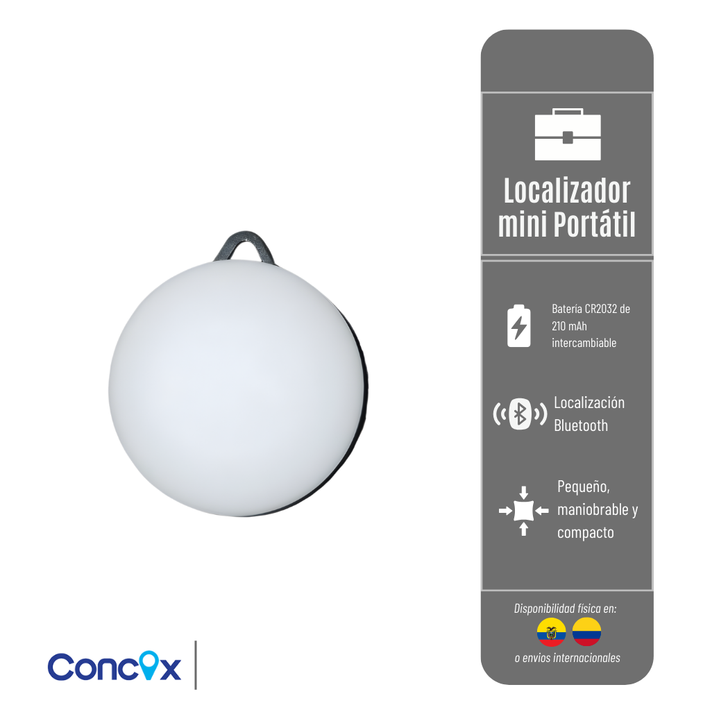 TAG PB704 CONCOX MINI PORTÁTIL LOCALIZADORES CON BLUETOOTH, BATERIA DE 210 MAH