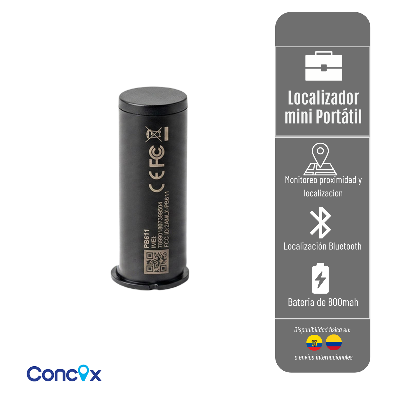 TAG PB611S CONCOX MINI PORTÁTIL LOCALIZADORES CON BLUETOOTH, BATERIA DE 800 MAH