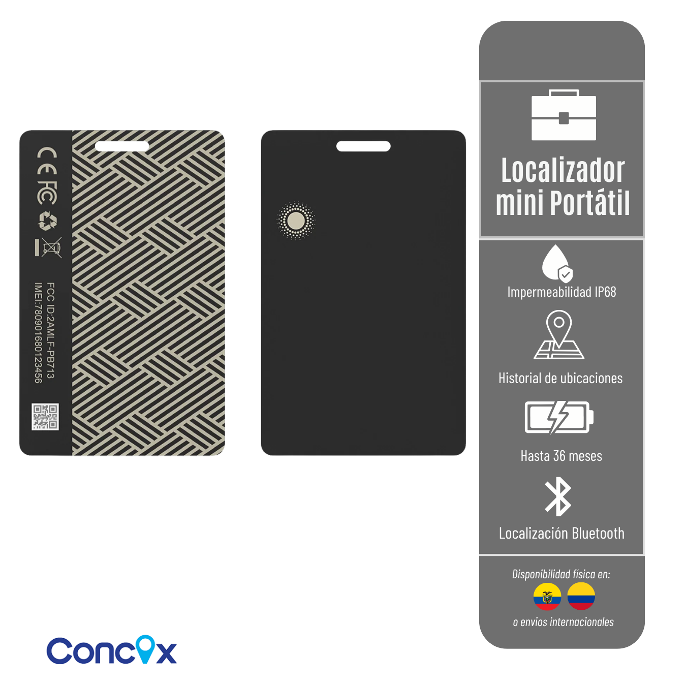 TAG PB713 CONCOX-JIMI MINI  PORTÁTIL - TARJETA TIPO CREDENCIAL CON BLUETOOTH