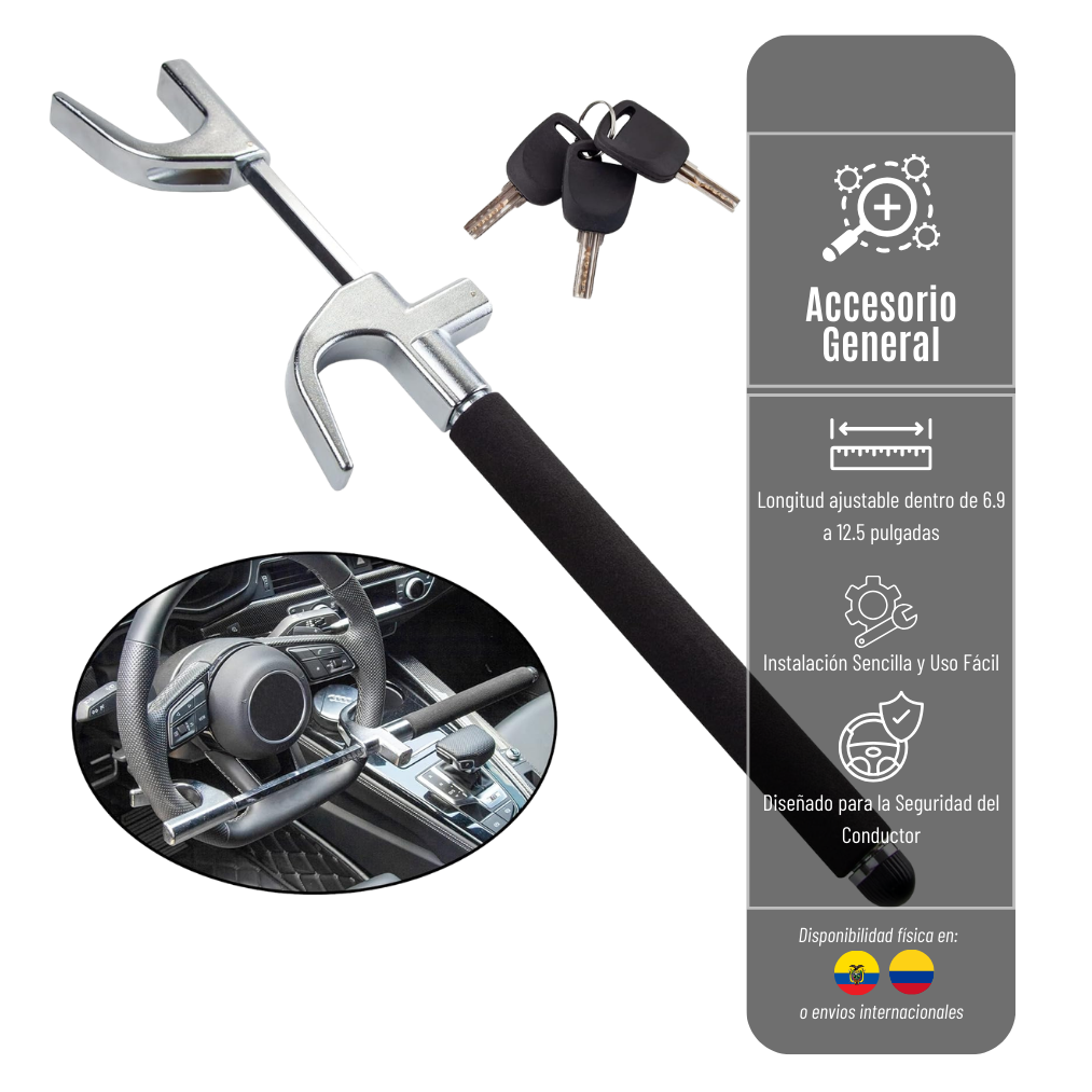BLOQUEO DE VOLANTE CQ LEGEND ANTIRROBO PARA CARROS  BLOQ-VOL-6-108-7